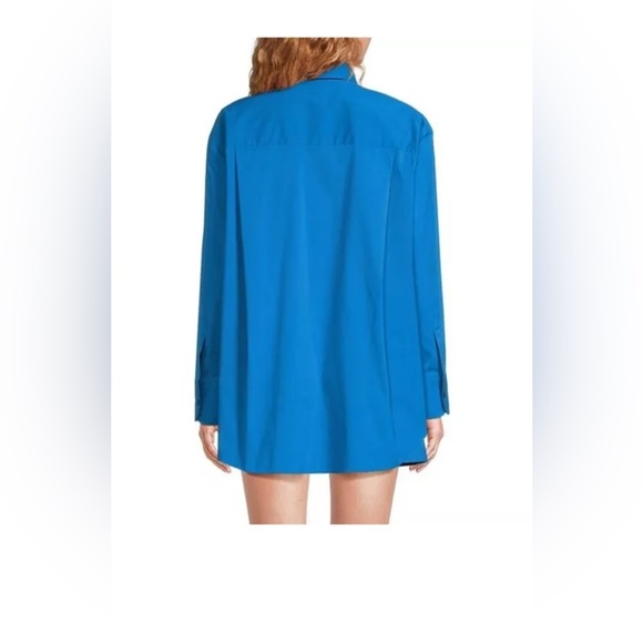 NEW Size S Alex Marie Brrr Iris Cot Poplin Moist Wick Button Frt Blouse Blue $99 - Picture 2 of 11